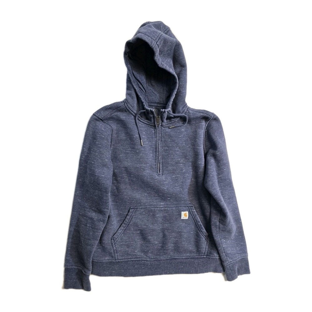 Carhartt Women's Size Large‎  Blue 12-14 Sweater Hoodie Pocket OutdoorWarm